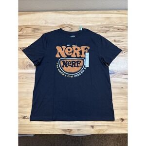 Nerf Toys Company Men's Black Graphic Short Sleeve T-shirt Size Large